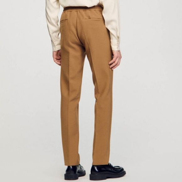 Sandro Straight Leg Taupe Jersey Trousers Pants Mens Size 38 Nwt - Picture 14 of 14